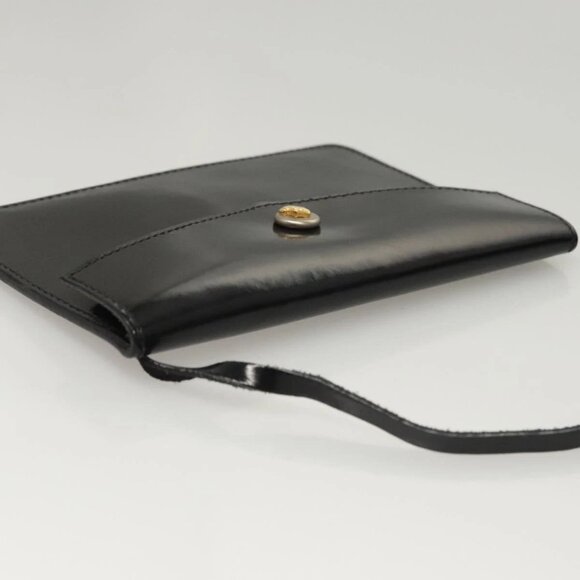 Salvatore Ferragamo Hand Bag Enamel Black Auth - Picture 13 of 16